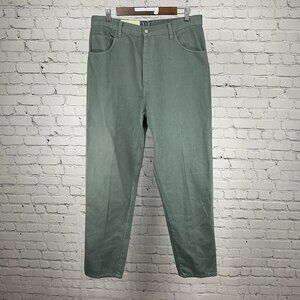 Tamorah Marie Green Embellished Pockets Tapered High Rise Jeans Size 14 (32x32)